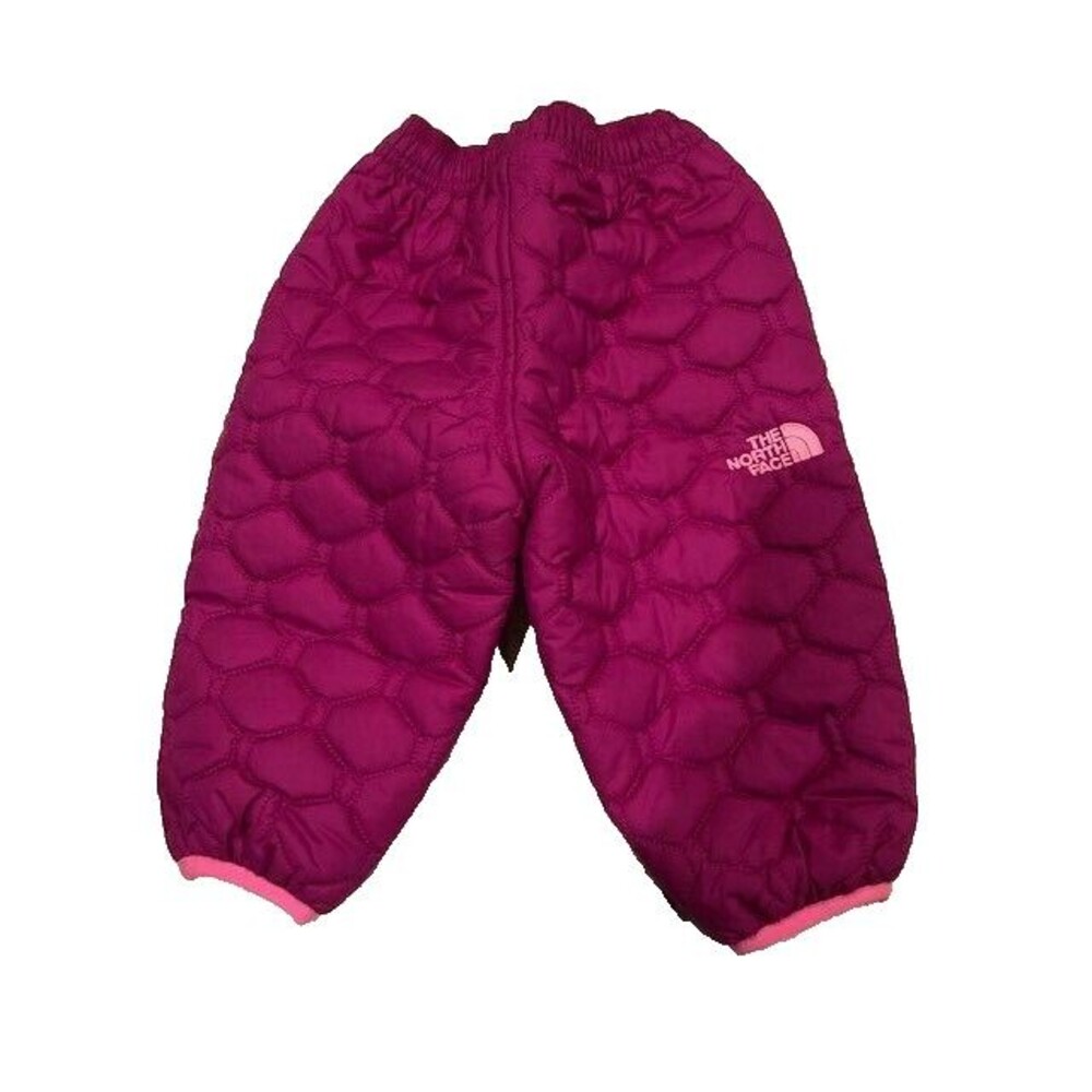 NWT North Face Infant Reversible Perrito Snow Puffer Pants sz 3-6 MOS Pink